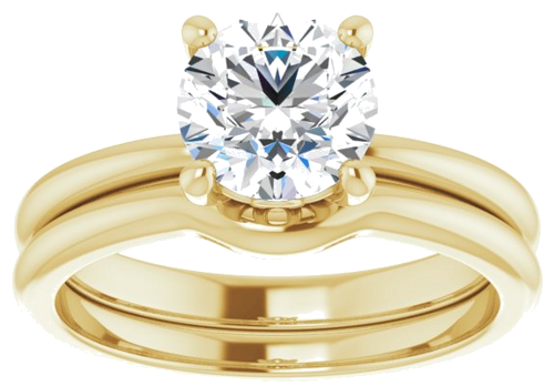 14K Yellow 7 mm Round Solitaire Engagement Ring Mounting (8)