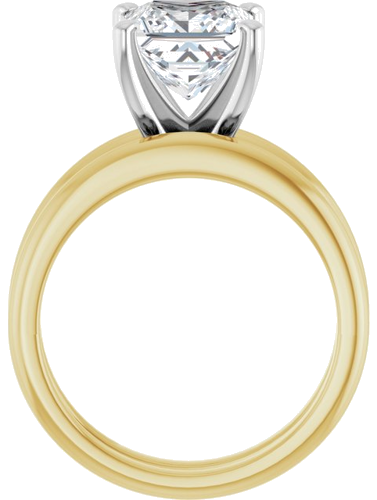 Sužadėtuvių Žiedas 14k yellow/white gold Square 7.5mm (7)