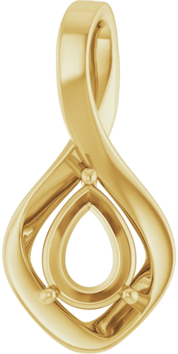 Pakabukas „Infinity-Inspired“ 10k yellow gold Pear 8mm x 6mm (1)