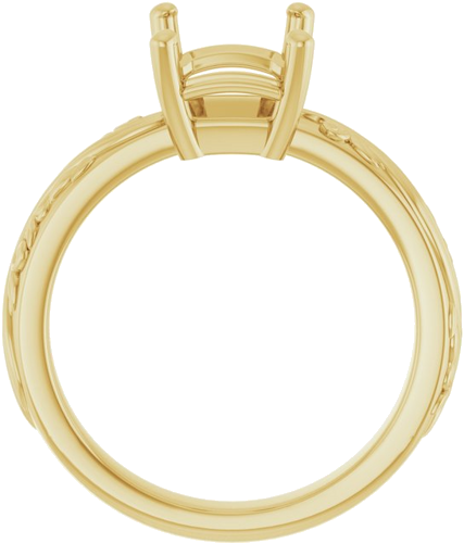 Sužadėtuvių Žiedas „Solitaire Sculptural“ 14k yellow gold Emerald 10mm x 7mm (2)