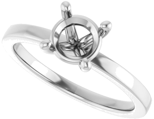Sužadėtuvių Žiedas „Solitaire“ 14k white gold Round 6.5mm (5)