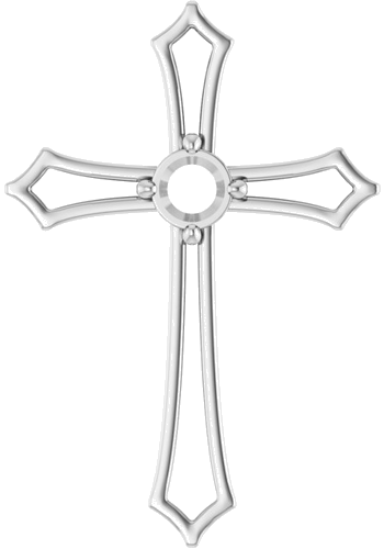 Pakabukas „Accented Cross“ 925 Sidabro Round 4.1mm (1)
