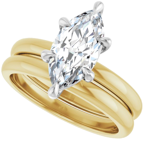 Sužadėtuvių Žiedas „Claw-Prong“ 14k yellow/white gold Marquise 12mm x 6mm (10)