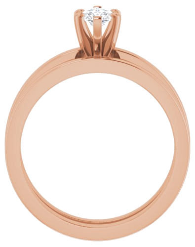 Sužadėtuvių Žiedas „Solitaire“ 585 Rožinis Aukso Marquise 8mm x 4mm (7)