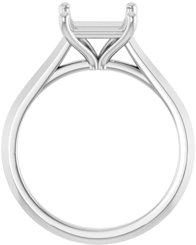 14K White 7 mm Square Solitaire Engagement Ring Mounting (2)