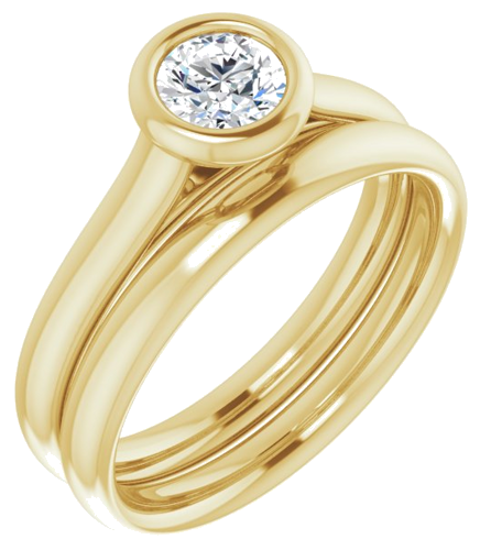 14K Yellow  4.8 mm Round Solitaire Engagement Ring Mounting (6)