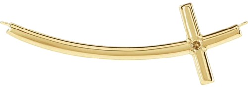 Pakabukas „Sideways Cross“ 14k yellow gold Round 2.5mm (1)