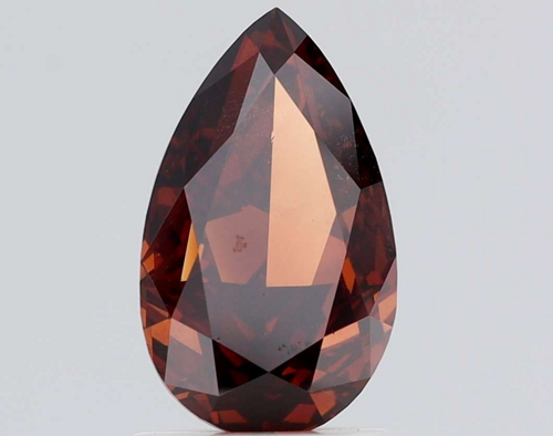 1.63 carat Fancy Dark Orangy Brown-SI2 Natūralus Pear Deimantas (1)