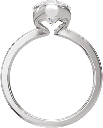 Sužadėtuvių Žiedas „Half Bezel Solitaire“ 14k white gold Round 8.2mm (2)