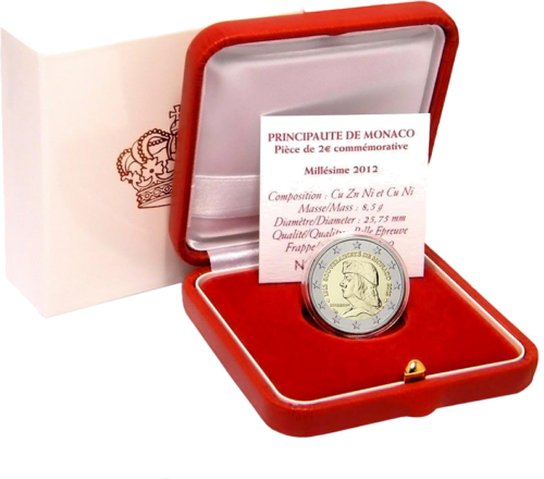 2012 Monaco Establishment of Monaco 2 euro PROOF coin (2)