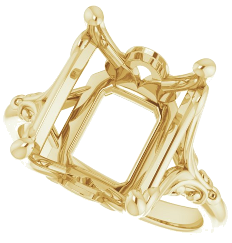 Sužadėtuvių Žiedas „Solitaire“ 14k yellow gold Emerald 12mm x 10mm (5)
