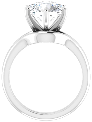 10K White  9.4 mm Round Solitaire Engagement Ring Mounting (7)