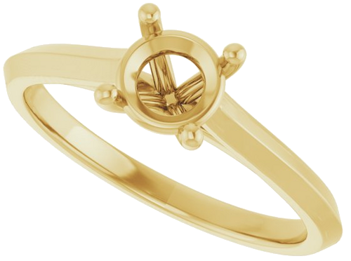 Sužadėtuvių Žiedas „Claw-Prong“ 14k yellow gold Round 5.8mm (5)