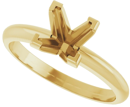 14K Yellow 6 mm Square V-End 4-Prong Engagement Ring Mounting (5)