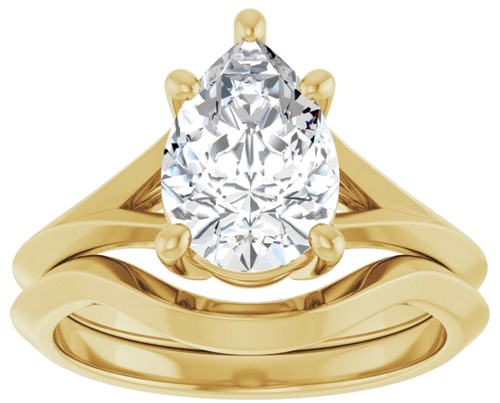Sužadėtuvių Žiedas „Solitaire Split Shank“ 14k yellow gold Pear 10mm x 7mm (8)