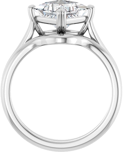 Sužadėtuvių Žiedas „Double Claw-Prong Solitaire“ 14k white gold Square 7mm (7)