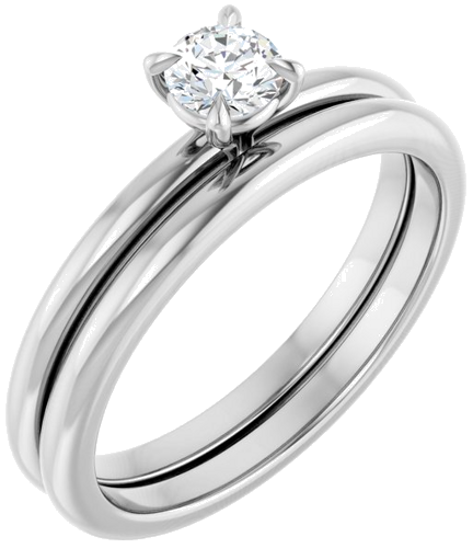 Sužadėtuvių Žiedas „Claw-Prong“ 14k white gold Round 4.1mm (6)
