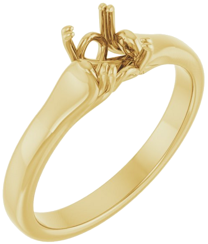 Sužadėtuvių Žiedas „Solitaire“ 10k yellow gold Oval 7mm x 5mm (1)