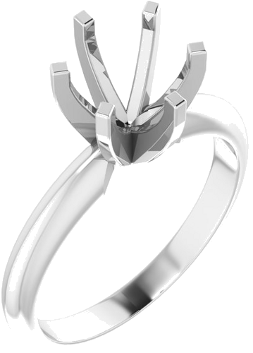 Platinum 7.3-7.7 mm Round 6-Prong Solitaire Ring Mounting (1)