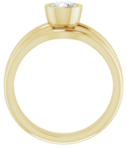 Sužadėtuvių Žiedas „Bezel-Set Solitaire“ 14k yellow gold Round 5.2mm (7)