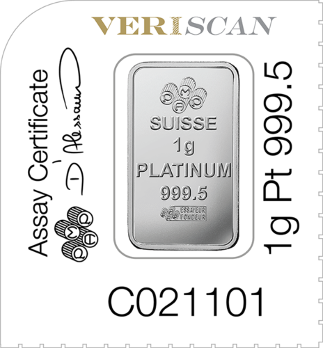 1 g MiniGram Platinum Bar Fortūna PAMP (5)
