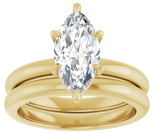Sužadėtuvių Žiedas „Claw-Prong“ 10k yellow gold Marquise 12mm x 6mm (8)