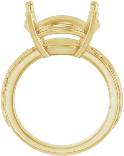 Sužadėtuvių Žiedas „Solitaire Sculptural“ 14k yellow gold Round 16mm (2)