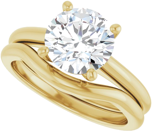 18K Yellow 8.2 mm Round Solitaire Engagement Ring Mounting (10)