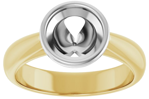 Sužadėtuvių Žiedas „Bezel-Set Solitaire“ 14k yellow/white gold Round 7.4mm (3)