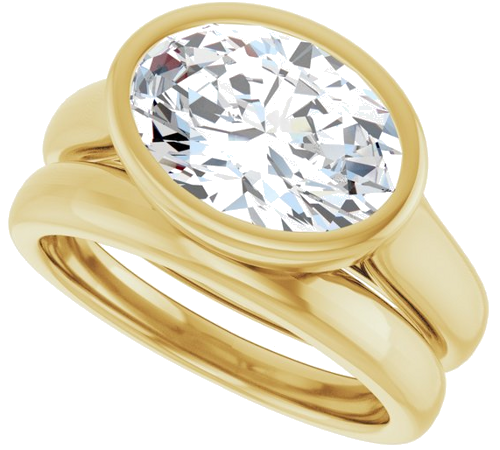 Sužadėtuvių Žiedas „Bezel-Set Solitaire“ 14k yellow gold Oval 11.5mm x 8mm (10)