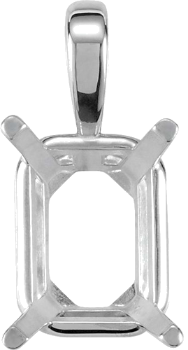 Pakabukas „Emerald 4-Prong Solitaire“ 585 Baltojo Aukso Emerald 16mm x 12mm (1)