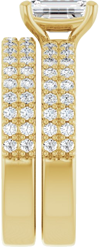 Sužadėtuvių Žiedas „Solitaire“ 14k yellow gold Emerald 7mm x 5mm (4)