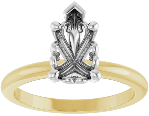 Sužadėtuvių Žiedas „Solitaire“ 14k yellow/white gold Pear 10mm x 6mm (3)