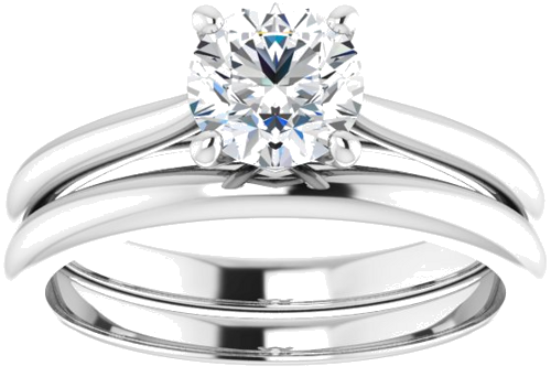 14K White 6 mm Round Solitaire Engagement Ring Mounting (8)