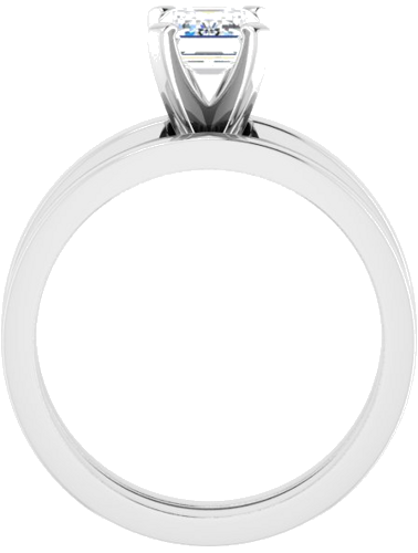 Sužadėtuvių Žiedas „Solitaire“ 14k white gold Emerald 7mm x 5mm (7)