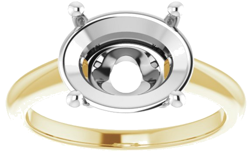 Sužadėtuvių Žiedas „Solitaire“ 585 Baltojo Ir Geltonojo Aukso Oval 11mm x 9mm (3)