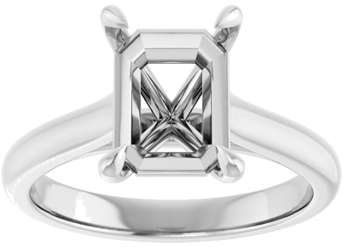 Sužadėtuvių Žiedas „Claw-Prong“ 14k white gold Emerald 9mm x 7mm (3)