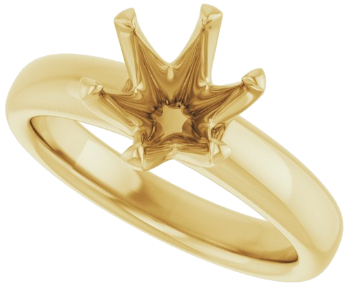 Sužadėtuvių Žiedas „Solitaire“ 585 Geltonojo Aukso Round 8mm (5)