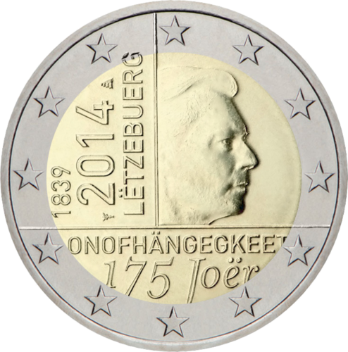 2014 Liuksemburgas Nepriklausomybės 175-metis 2 eurų moneta (1)