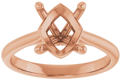 14K Rose 10x8 mm Oval Solitaire Engagement Ring Mounting (3)