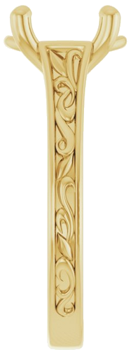 Sužadėtuvių Žiedas „Solitaire Scroll“ 14k yellow gold Oval 11mm x 9mm (4)