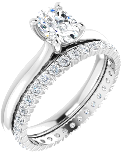 Platinum Oval 7x5 mm Solitaire Engagement Ring Mounting (6)