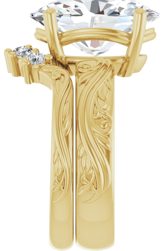 Sužadėtuvių Žiedas „Solitaire Sculptural“ 14k yellow gold Oval 14mm x 10mm (9)