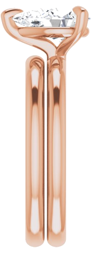 14K Rose  9x6 mm Pear Solitaire Engagement Ring Mounting (9)