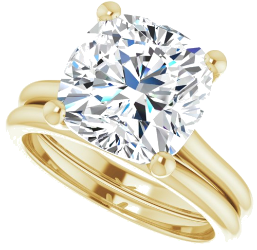 Sužadėtuvių Žiedas „Solitaire“ 585 Geltonojo Aukso Cushion 10mm (10)