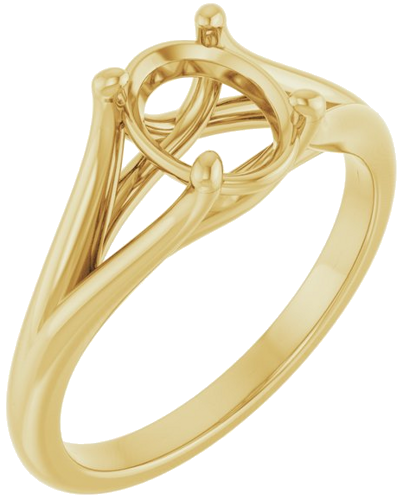 Sužadėtuvių Žiedas „Solitaire“ 10k yellow gold Oval 8mm x 6mm (1)