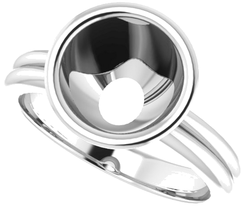 Sužadėtuvių Žiedas „Bezel-Set Solitaire“ 14k white gold Round 8.8mm (5)