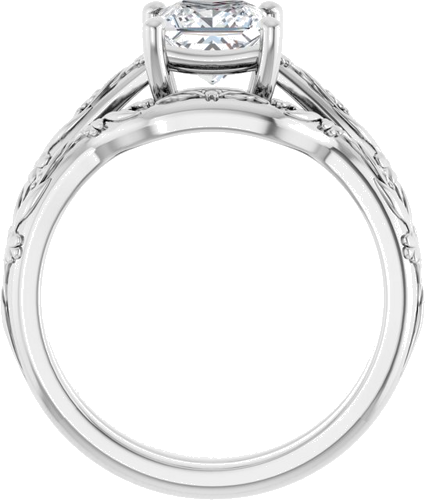 Sužadėtuvių Žiedas „Solitaire“ 14k white gold Square 5.5mm (7)