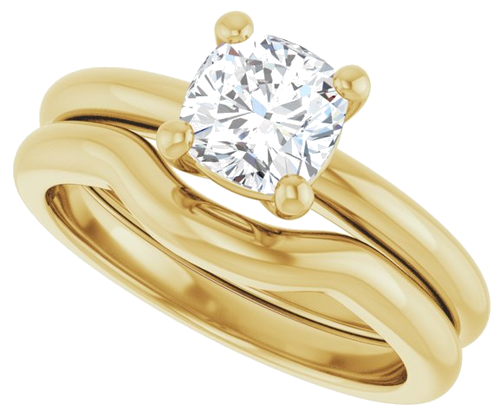 Sužadėtuvių Žiedas 14k yellow gold Cushion 6mm (10)