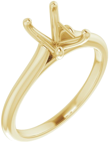 18K Yellow 7x5 mm Emerald Solitaire Engagement Ring Mounting (1)